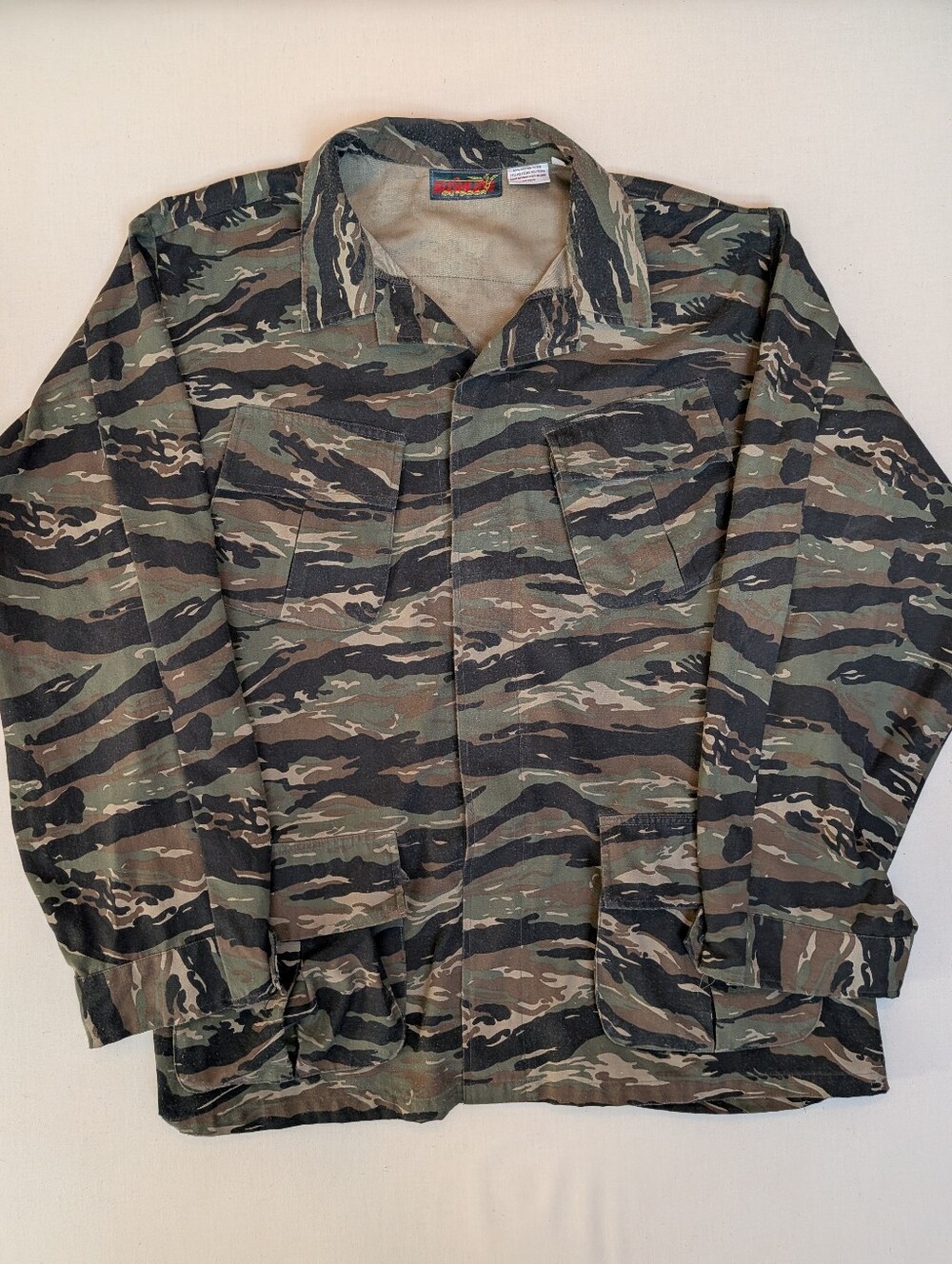 Hunting Camouflage Utility Shirt Mens XXL Camo Pockets Army Bushline Outdoor